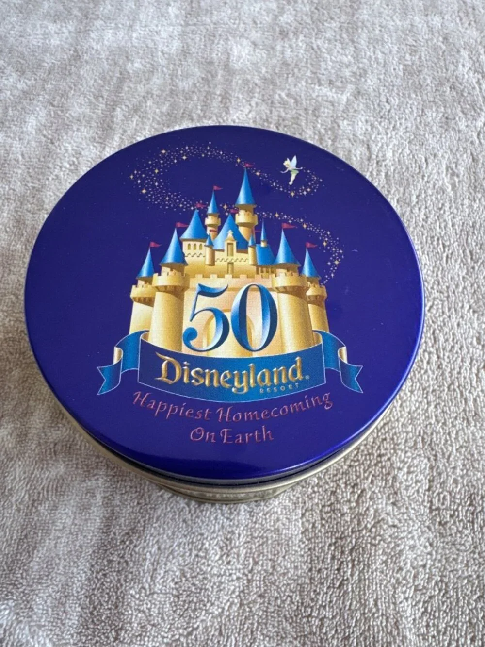 Disneyland 50th Anniversary Watch Brown Leather Strap & Commemorative Tin Box